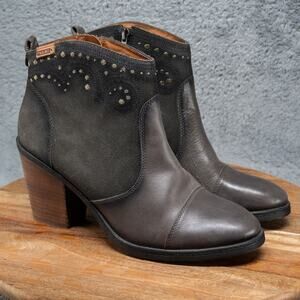 Pikolinos Women’s Leather Slip On side Zip Booties Boots EU 42 US 11 Festival